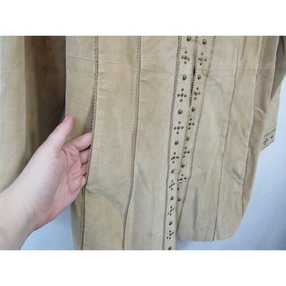 Vintage Pamela McCoy 3/4 Length 100% Suede Studded Western Style Jacket Large - Picture 6 of 9